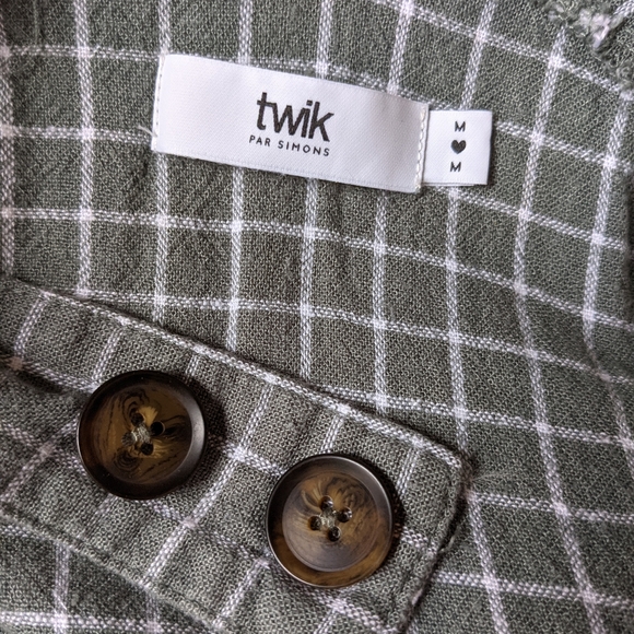 Linen-Blend Checkered Apron Dress - Picture 7 of 10